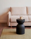 Mesa auxiliar Rachell de metal con acabado pintado negro mate Ø 30 cm