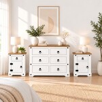 COMBO DORMITORIO - LINEA CORONA CÓMODA + 2 MESAS DE LUZ COMBO DORMITORIO - LINEA CORONA CÓMODA + 2 MESAS DE LUZ