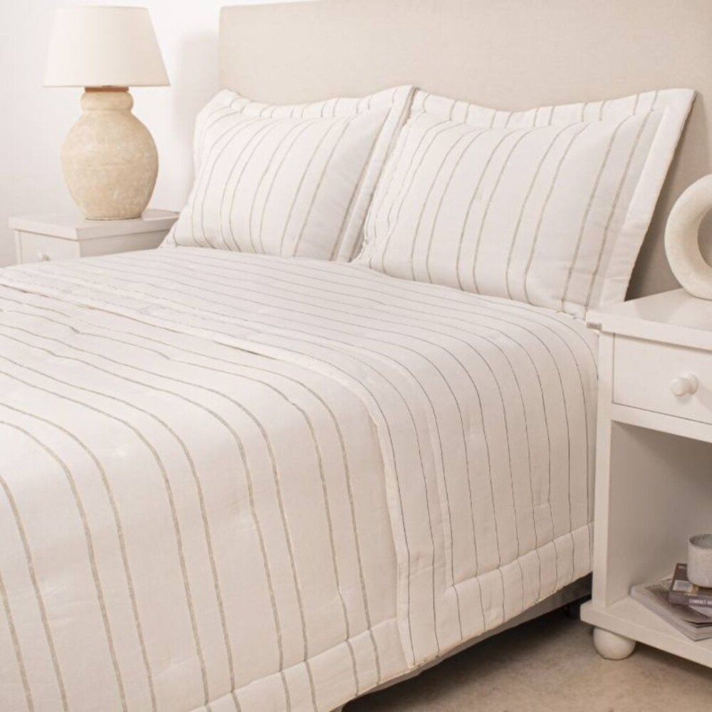 Acolchado + Fundas Queen - Naturale Oasis Beige