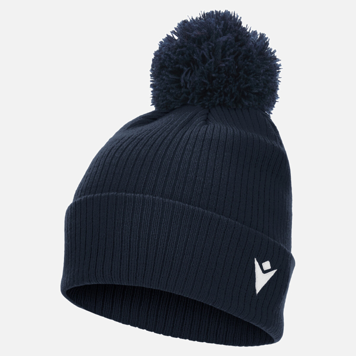 GORRO MACRON DE INVIERNO CON POMPON . MODELO SNOW AZUL