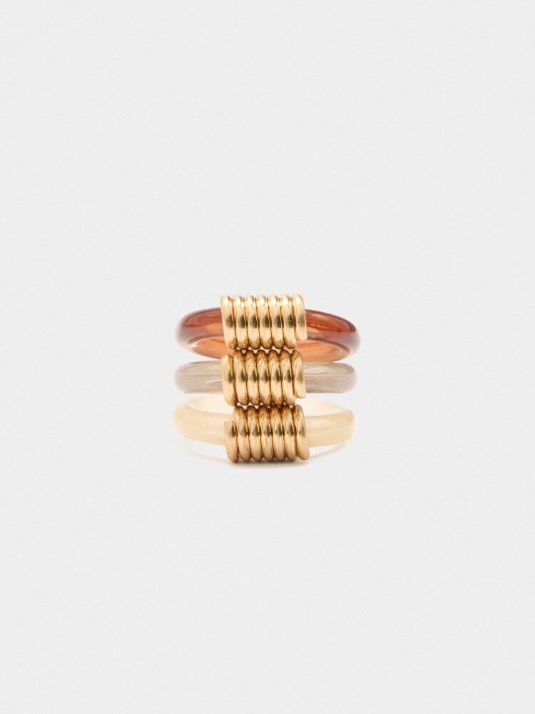Set De Anillos De Resina multicolor