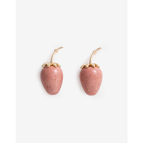 Aros Colgantes Cortos Frutillas Dorado