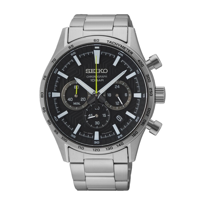 Reloj Seiko SSB413P1 para hombre con correa de acero Negro