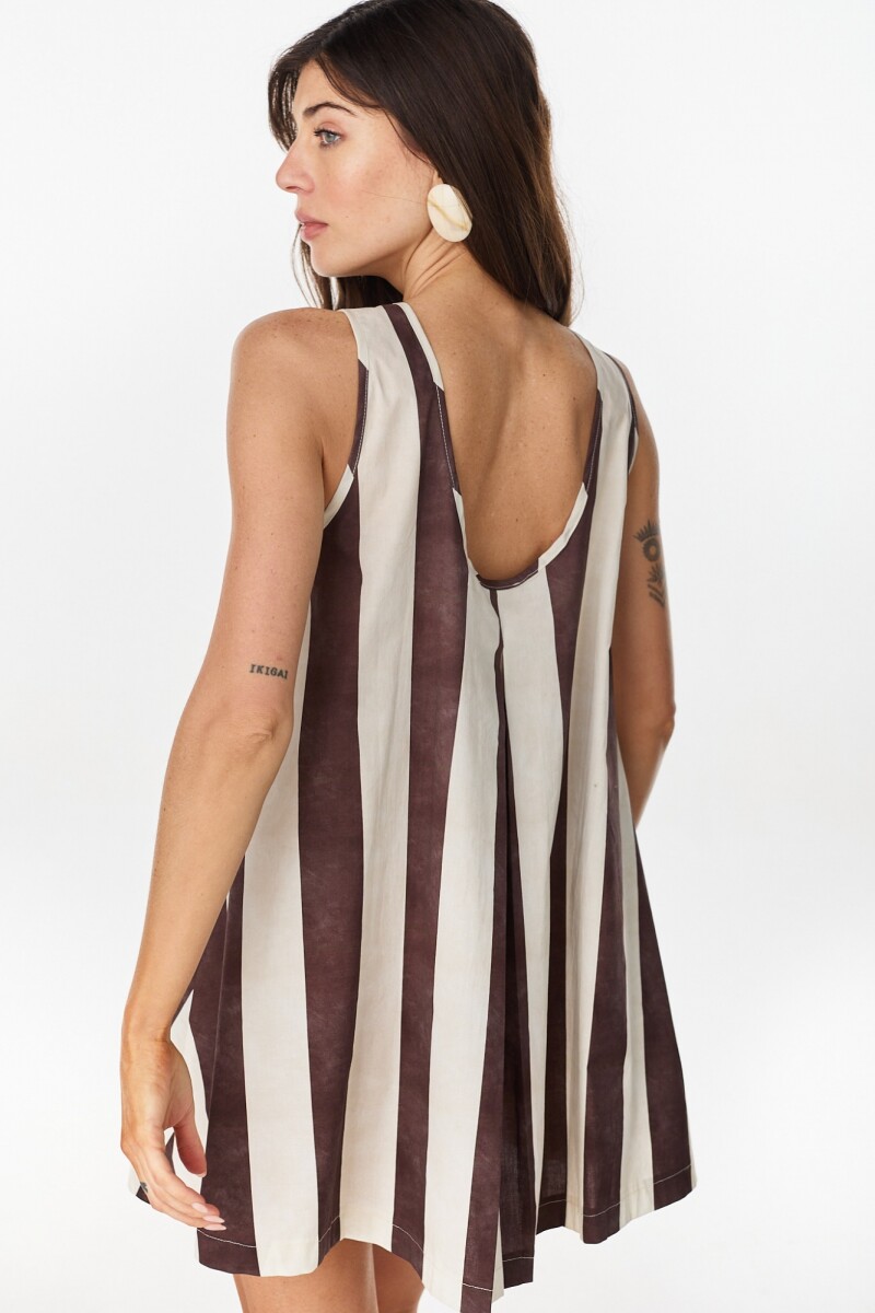 Vestido Drum Chocolate/Crudo