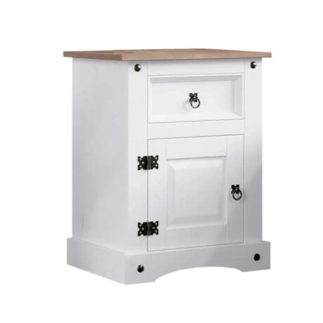 Mesa De Luz Herli 1 Puerta 1 Cajon Blanca Mesa De Luz Herli 1 Puerta 1 Cajon Blanca
