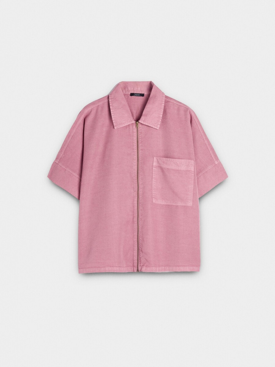 Camisa Con Cremallera 100% Lyocell rosa