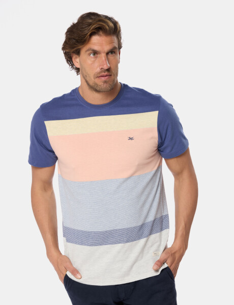 REMERA RAYADA Coral