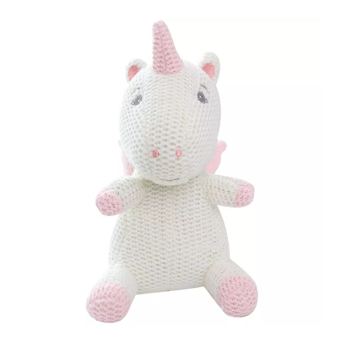 Peluches de Animales Tejidos Crochet c/ Cascabel Bebés Niños - Unicornio 
