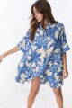 Camisa Azorella Flores Azul