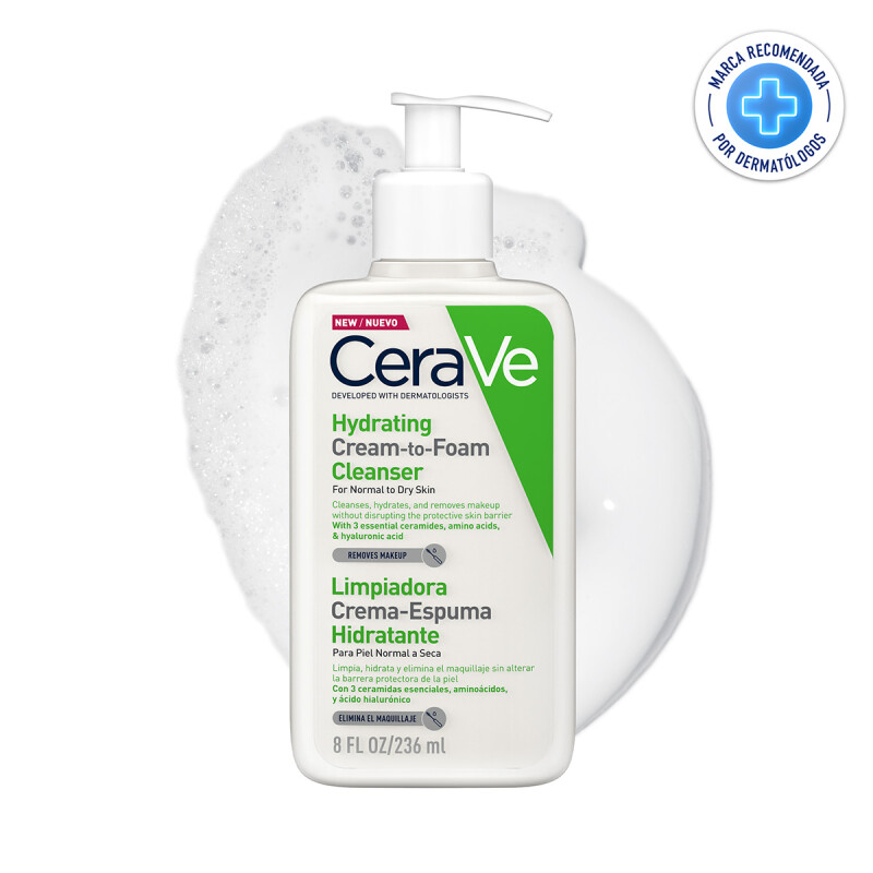 CERAVE LIMPIADOR CREMA ESPUMA 236 ML - Rostro y cuerpo con acido hialurónico y ceramidas CERAVE LIMPIADOR CREMA ESPUMA 236 ML - Rostro y cuerpo con acido hialurónico y ceramidas