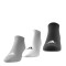 Medias Unisex Adidas x3 Tobilleros Cushioned Gris - Blanco - Negro