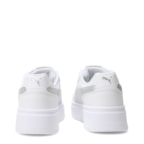 Championes de Mujer Puma Rebound Low Metalic Plataforma Blanco - Plata