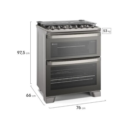 COCINA ELECTROLUX 5 HORNALLAS DOBLE HORNO (UNO A GAS + UNO ELÉCTRICO ) INOX. COCINA ELECTROLUX 5 HORNALLAS DOBLE HORNO (UNO A GAS + UNO ELÉCTRICO ) INOX.