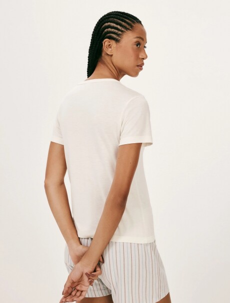 PIJAMA CON ESTAMPA DE ALGODÓN BEIGE