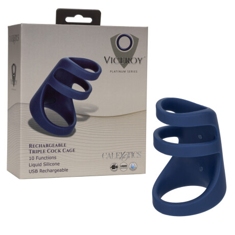 Anillo Vibrador Viceroy Rechargeable Triple Cock Cage Anillo Vibrador Viceroy Rechargeable Triple Cock Cage