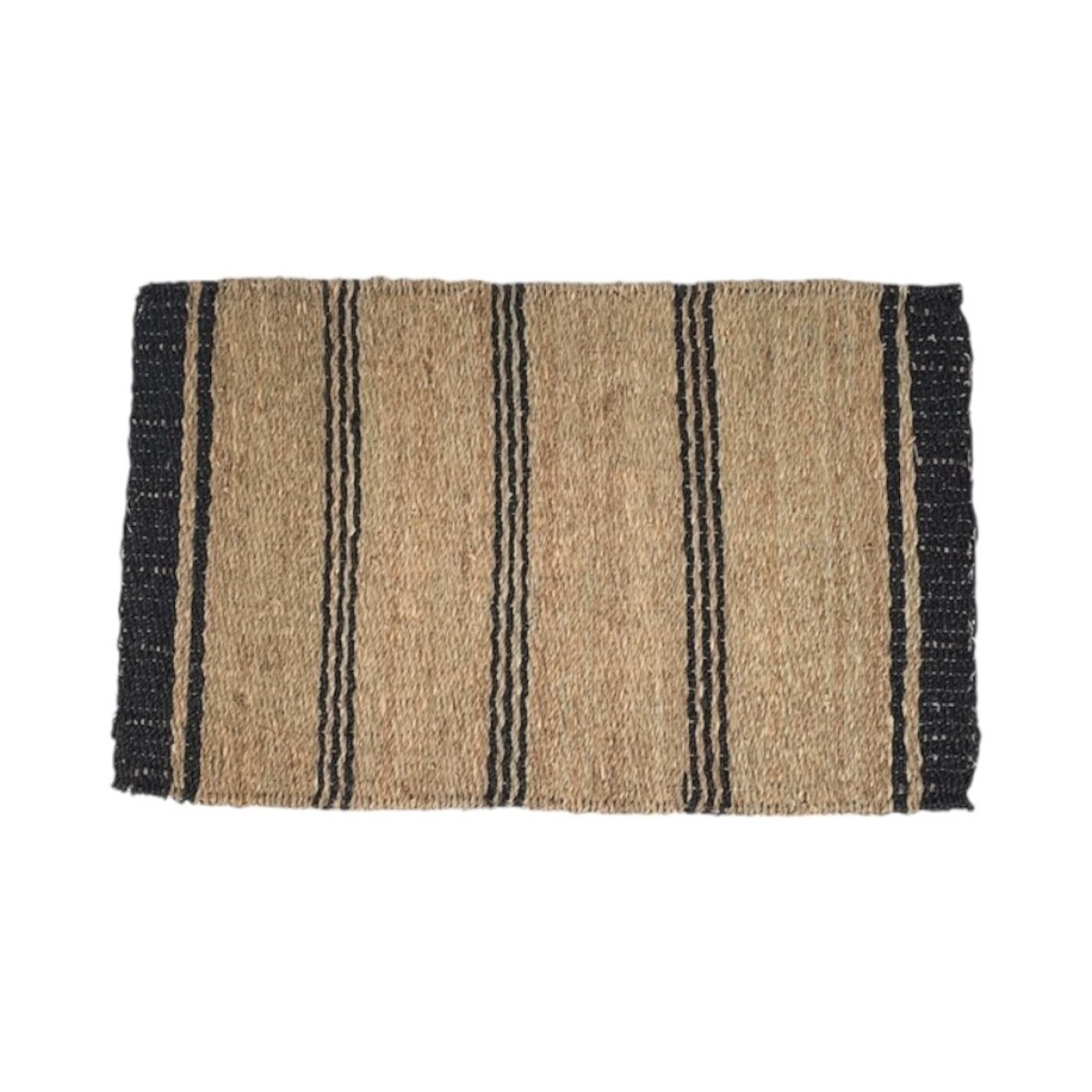 Alfombra Rectangular de Seagrass Rayas Bicolor 80 x 50 cm 