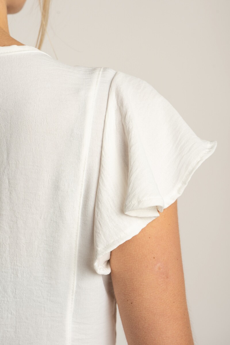 Blusa Escote V Nacar