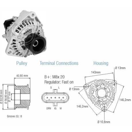 ALTERNADOR MERCEDES BENZ AXOR ATEGO ACTROS 24V 80A=0124555004=ALT.555044 ZM ALTERNADOR MERCEDES BENZ AXOR ATEGO ACTROS 24V 80A=0124555004=ALT.555044 ZM