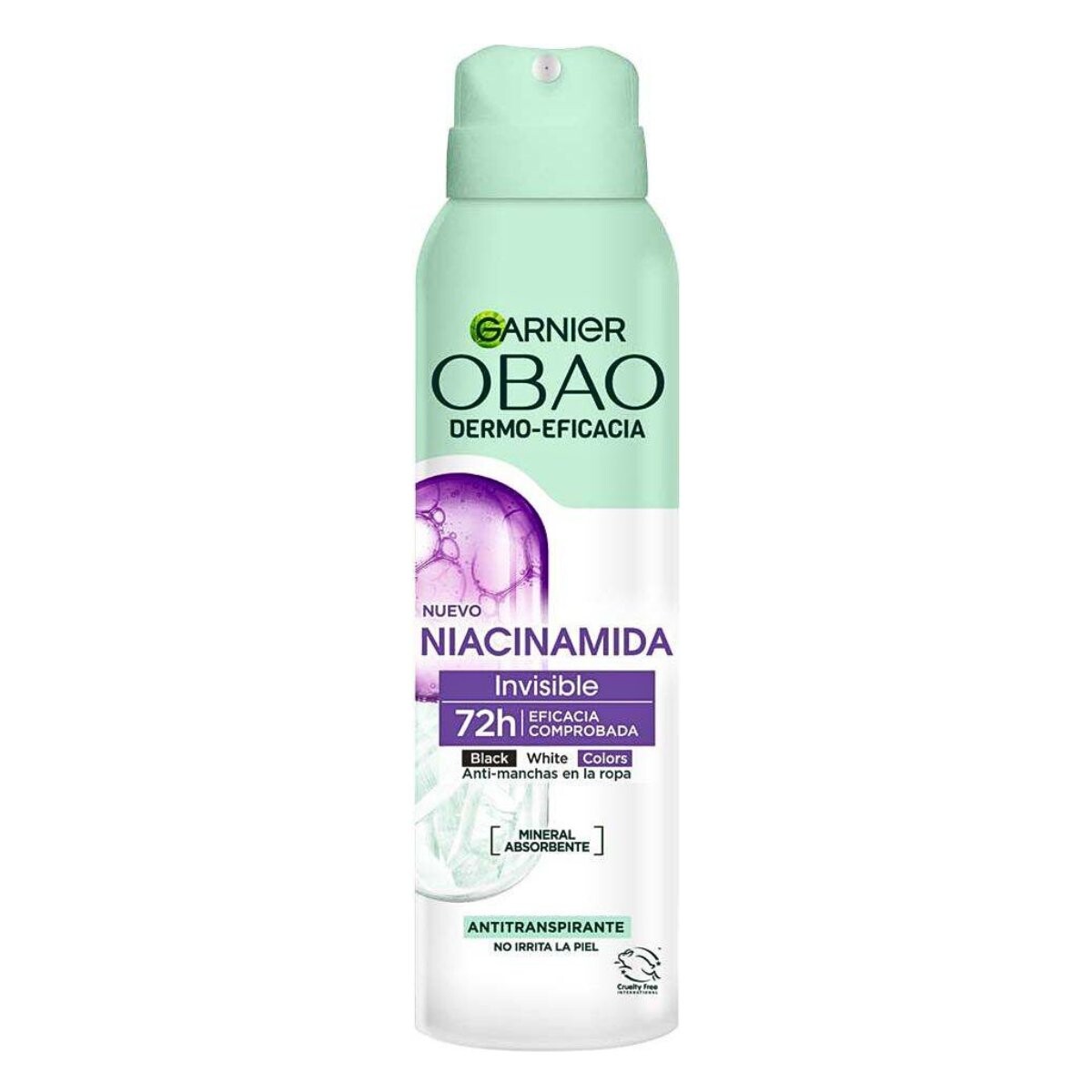 Desodorante en aerosol Obao dermo-eficacia niacinamida invisible 
