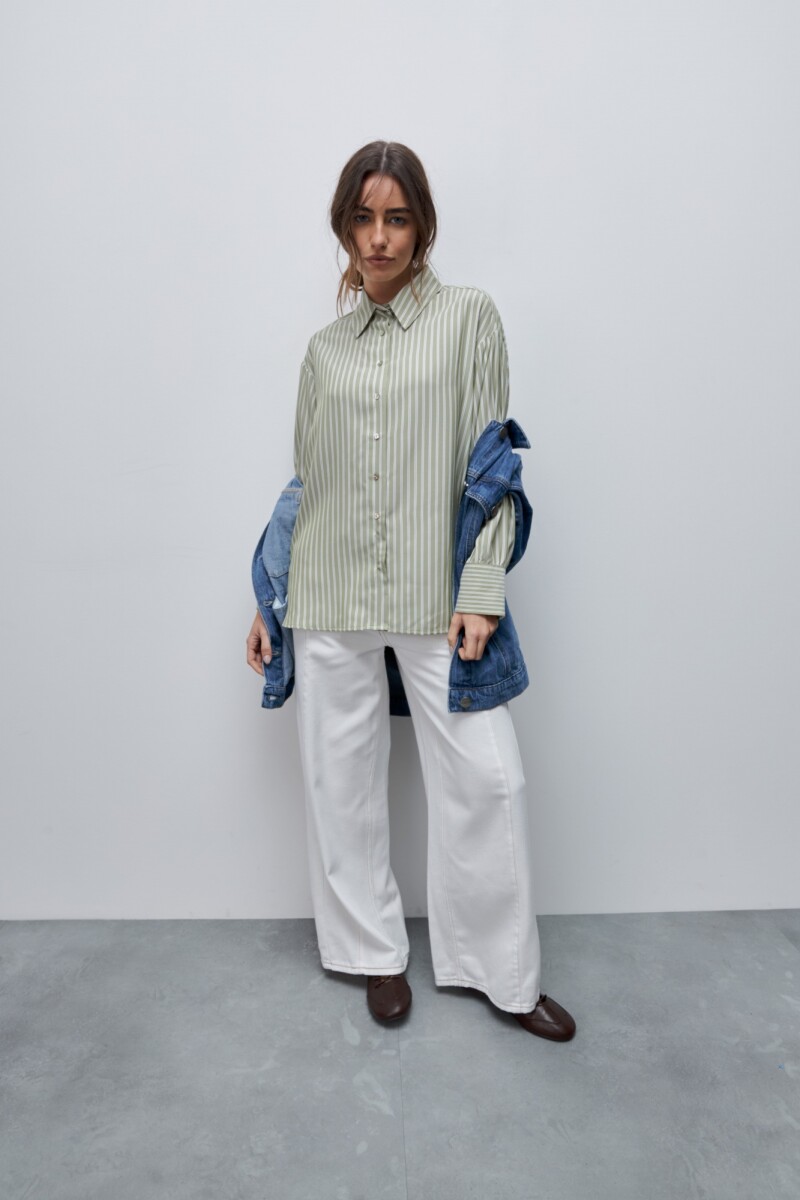 CAMISA DANAE STRIPE Verde Oliva