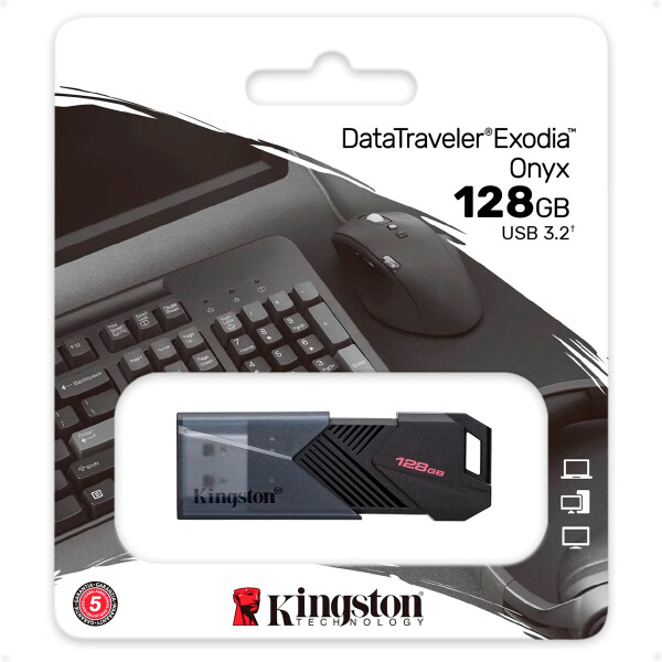 Pendrive USB 3.2 Gen 1 DataTraveler Exodia Onyx de 128GB Kingston