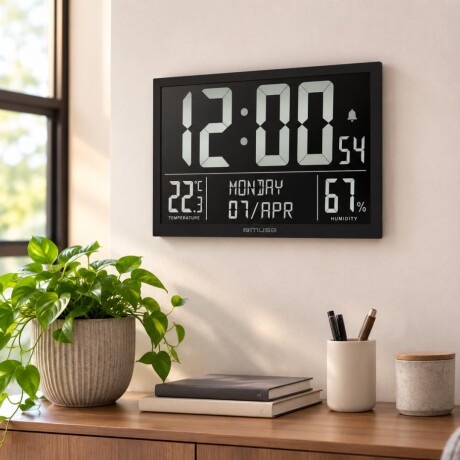 Reloj De Pared Muse M-160wmc 42cm Con Pantalla Lcd Reloj De Pared Muse M-160wmc 42cm Con Pantalla Lcd