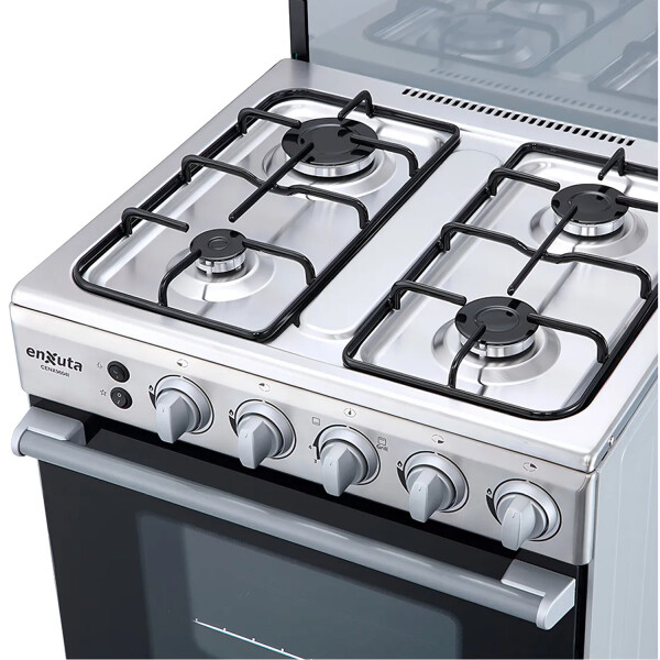 Cocina A Gas Enxuta 4 Hornallas Con Grill Cenx9604i GRIS