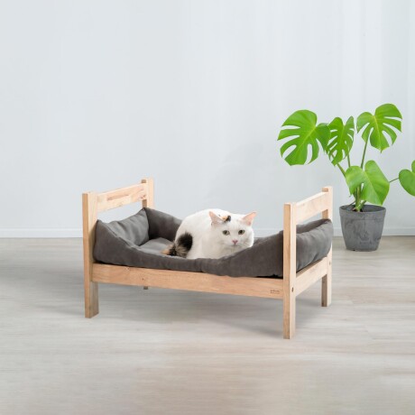 CAMA DE GATO MADERA NATURAL-BEIGE AURORA