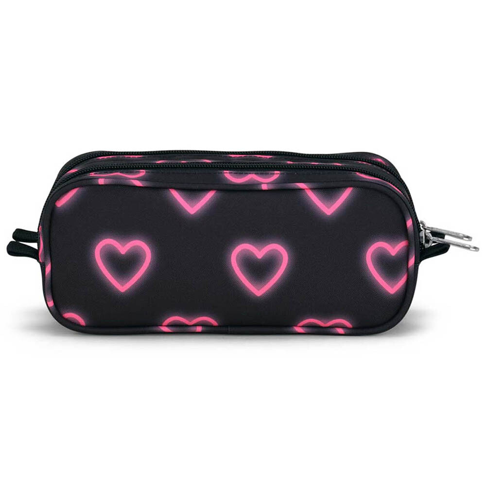 Large Accessory Pouch Happy Hearts Black