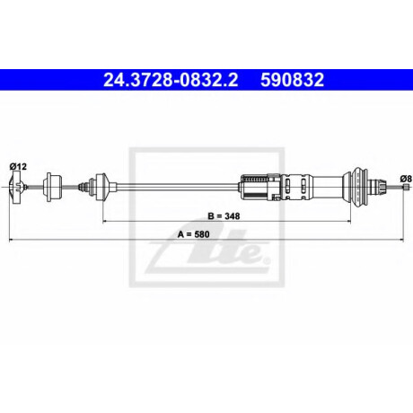 CABLE EMBRAGUE CITROEN - PEUGEOT 206 1.1 1.3 1.6N TU5JP L=595MM REG. AUTOMATICO - CABLE EMBRAGUE CITROEN - PEUGEOT 206 1.1 1.3 1.6N TU5JP L=595MM REG. AUTOMATICO -