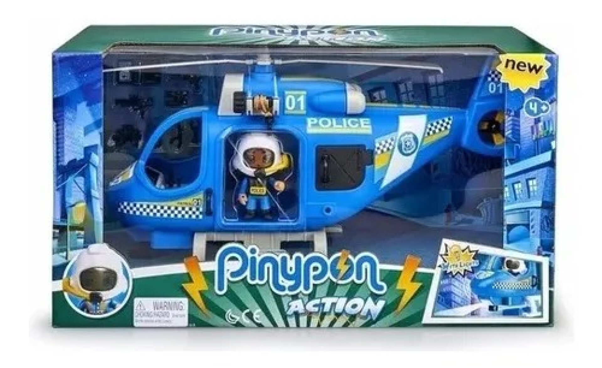Muñeco Pinypon Action Helicóptero De Policía 