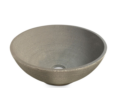 Bacha artesanal redonda de fango gris para apoyar 38 diá. x 20 000