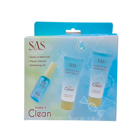 SAS Kit Desmaquillante + limpiador facial + gel exfoliante Sas Kit Desmaquillante + Limpiador Facial + Gel Exfoliante
