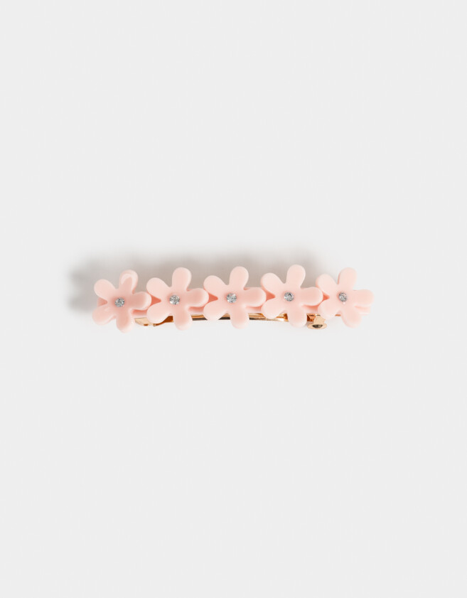 Hebillas Francesas Con flores Hebilla Francesa Flores & Strass - Rosa Claro