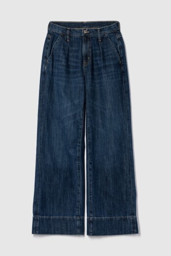 Jean Wide Leg Tiro Alto Mujer Dark Wash