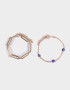 Pulseras Flexibles Sets Bañada en Oro Set De Pulseras Bañadas En Oro - Dorado