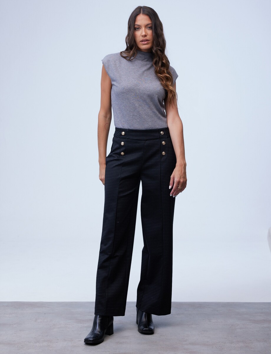 Pantalon Wide Leg Gales - Negro/gris 