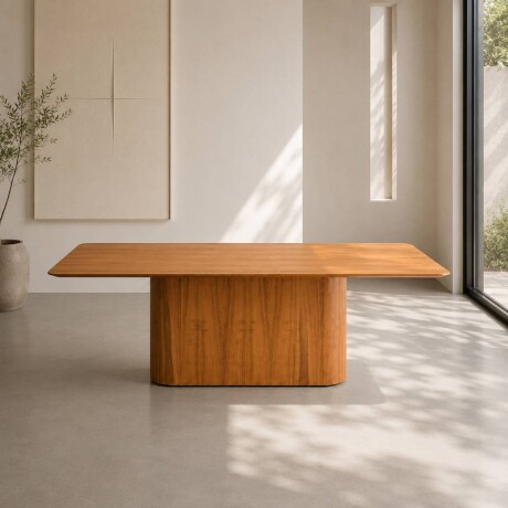 Mesa de comedor Living - Base laminada - 180 Canela