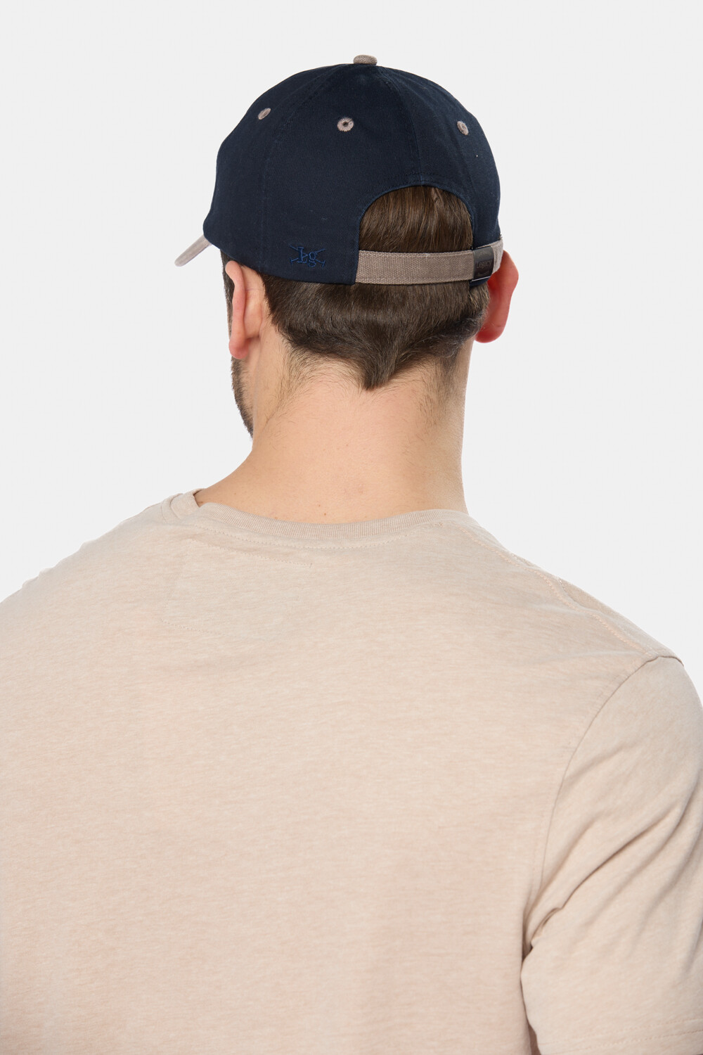 GORRO VISERA DE LONA CON PARCHE TEJIDO Azul