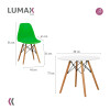 Juego de comedor Con Mesa Circular de 80cm + 2 Sillas Eames Verde