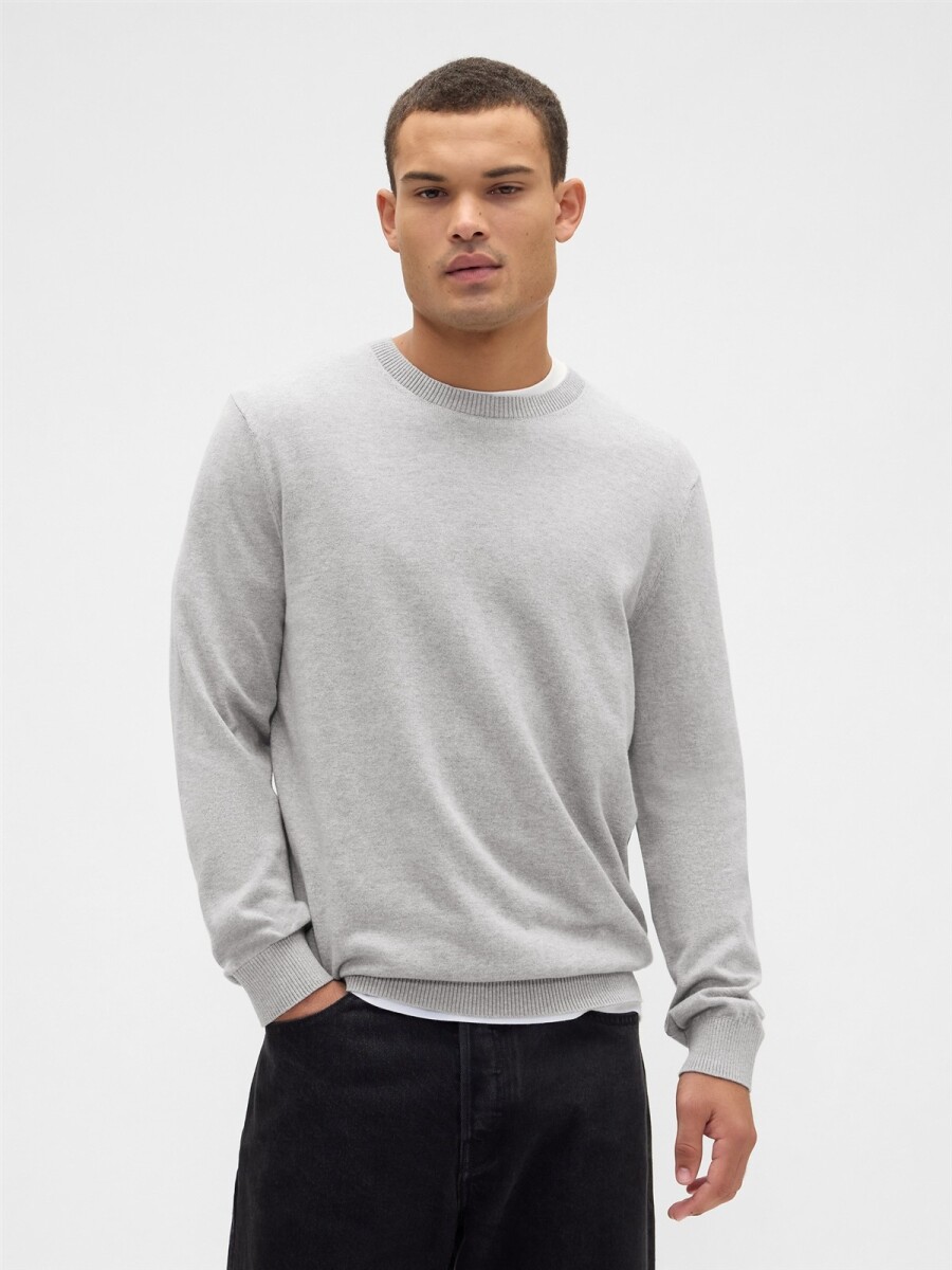 Buzo Algodón Cuello Redondo Hombre - B10 Grey Heather 