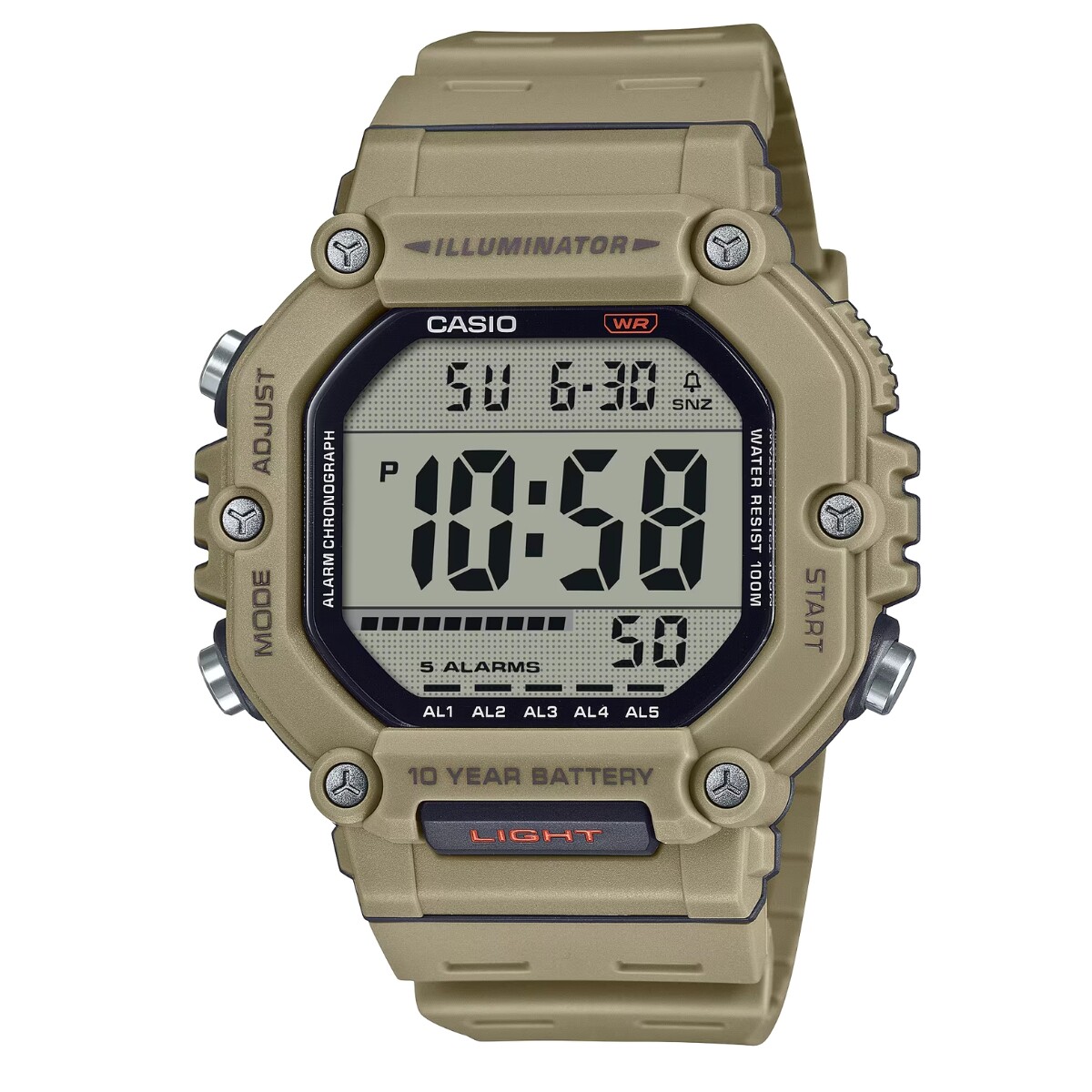 Reloj CASIO AE1600H-5AVDF Resina Verde Esfera 50mm 