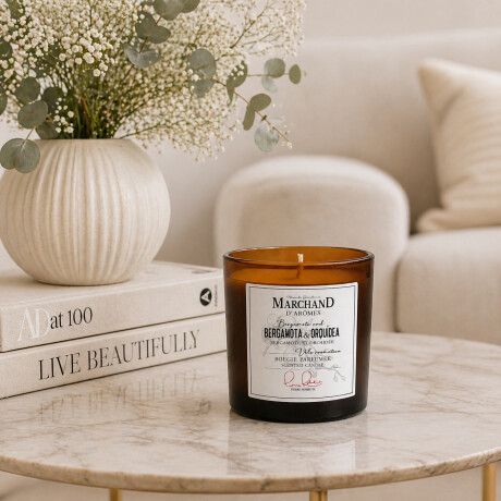 Vela Aromatica de Soja Marchand Bergamota & Orquidea