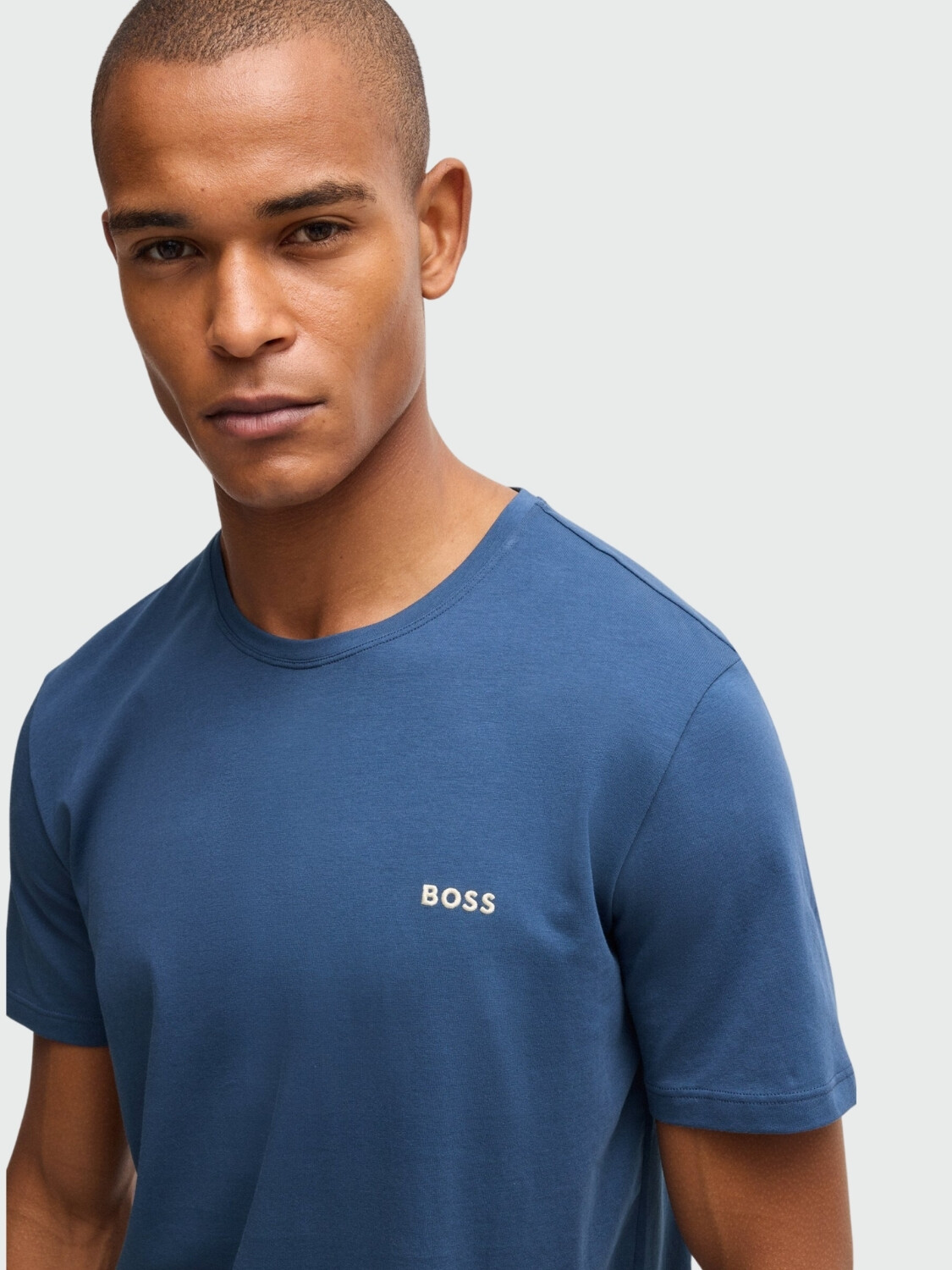 HUGO BOSS Camiseta de Algodón Elástico con Logo Bordado Violeta