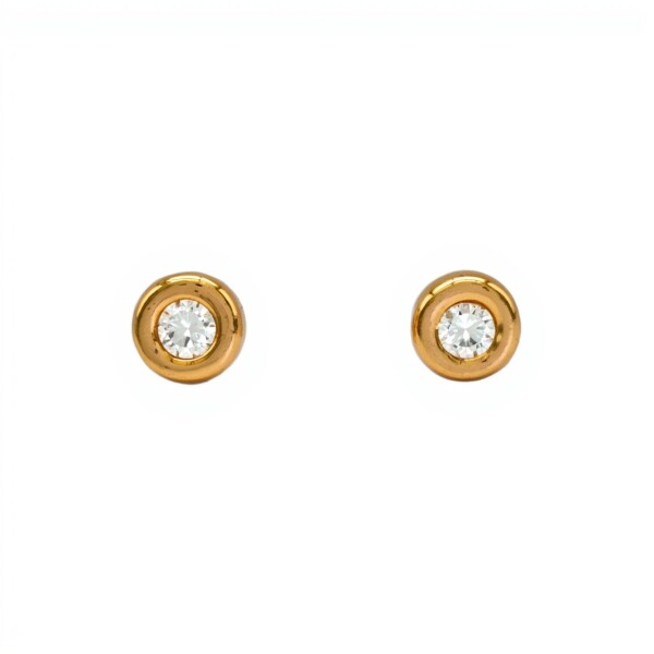 Caravanas Punto de Luz oro- Oro bajo - Zirconia - CA8176 conpiedra