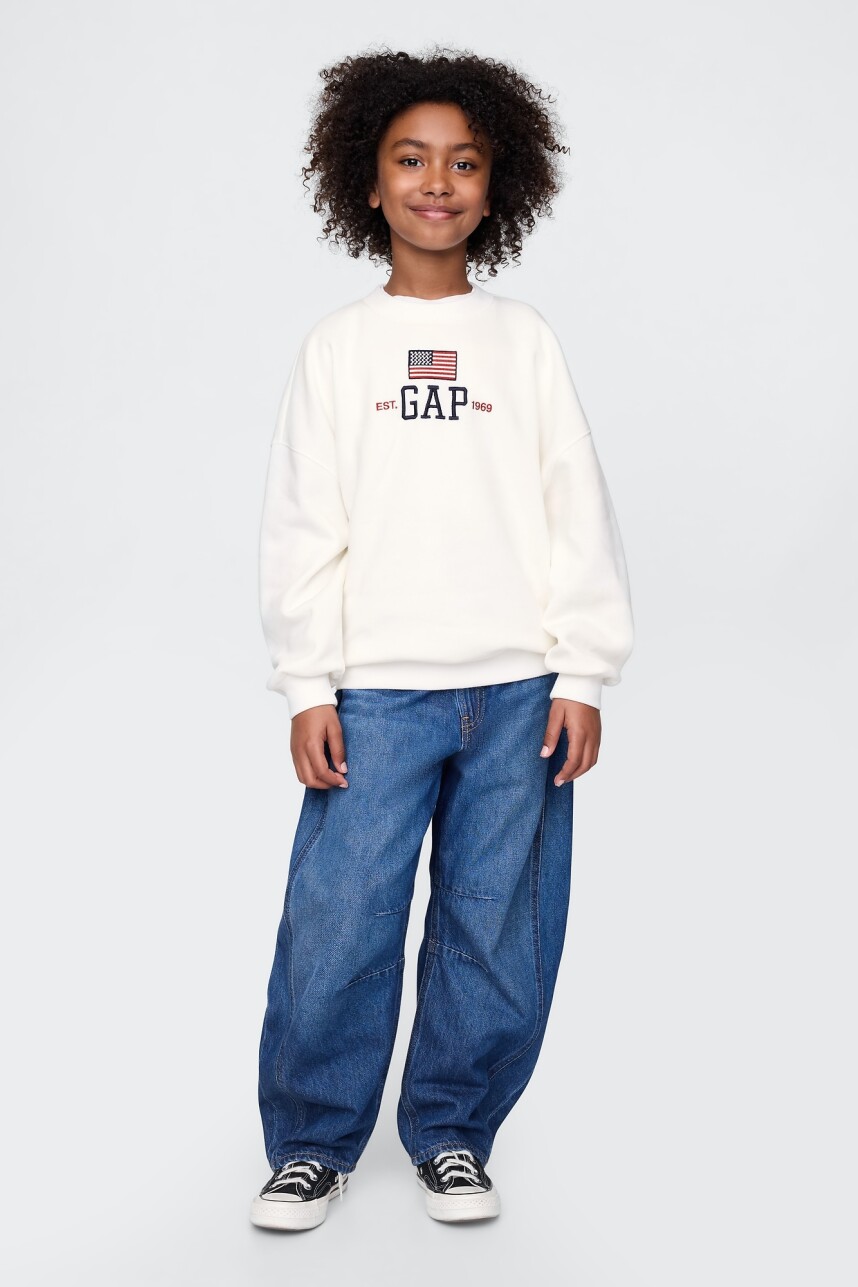 Buzo Deportivo Logo Gap Niña New Off White Opt1