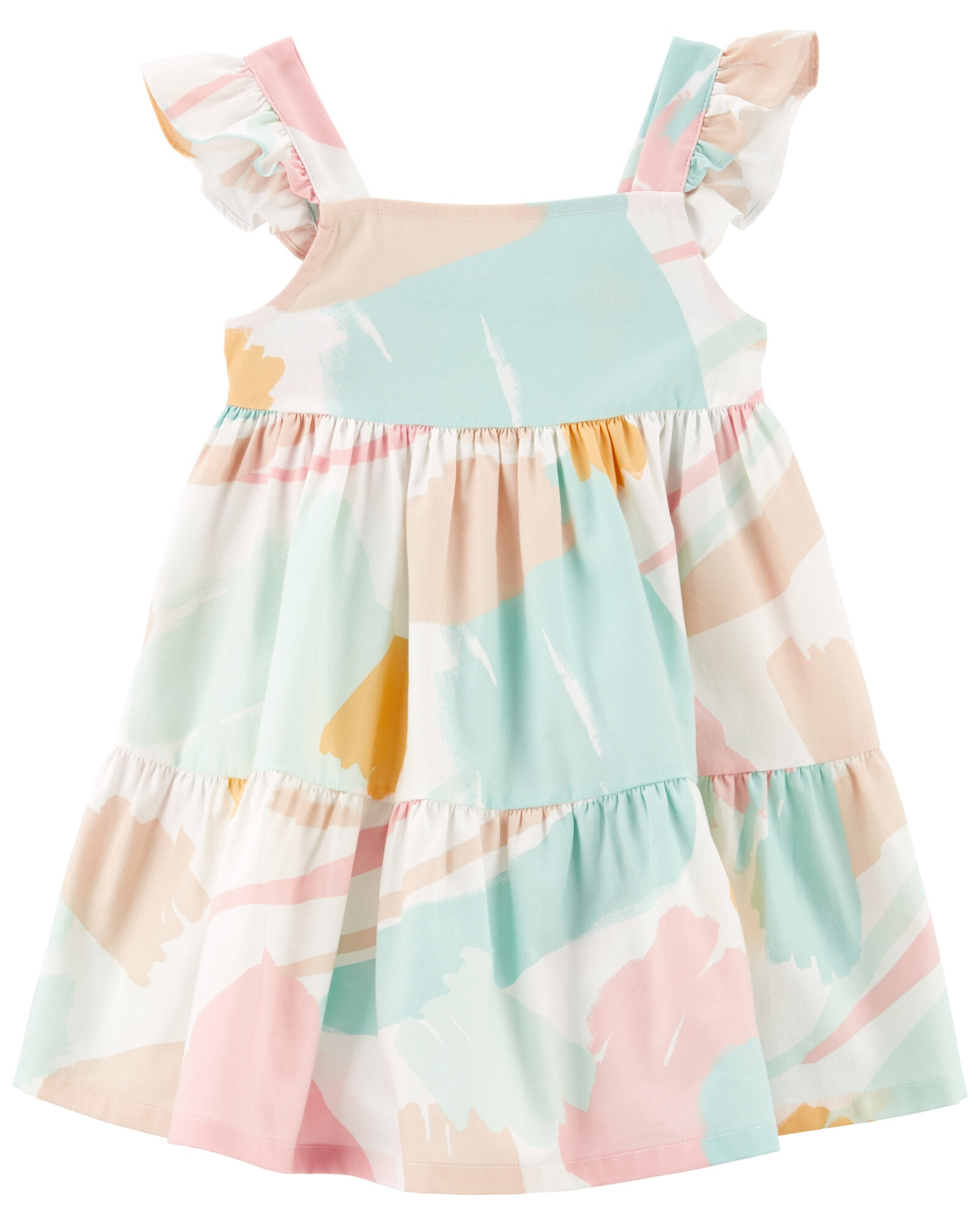Vestido de algodón, escalonado, tonos pastel Vestido de algodón, escalonado, tonos pastel