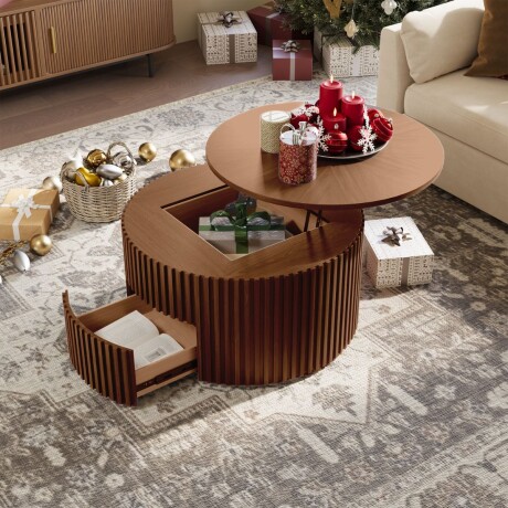 MESA DE CENTRO 3D ROBLE CLARO - CIRCULAR