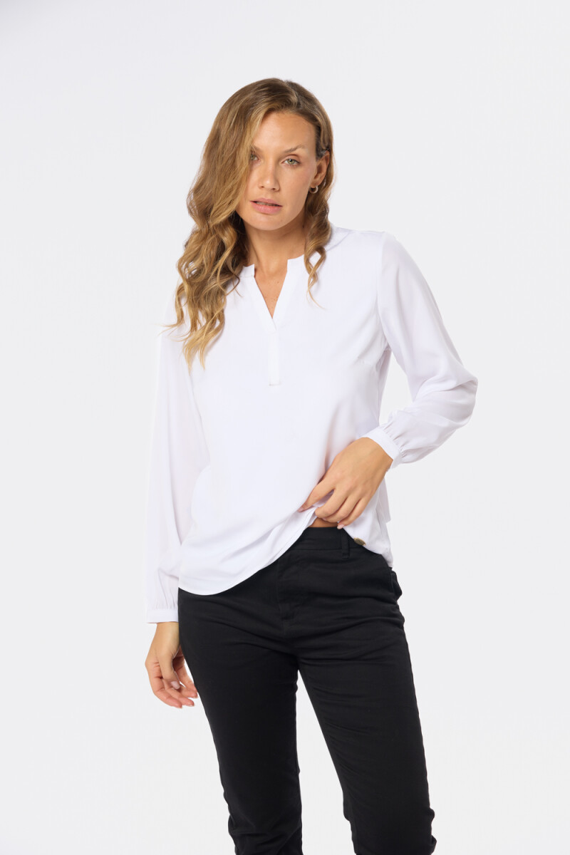 BLUSA CUELLO MAO - Blanco 