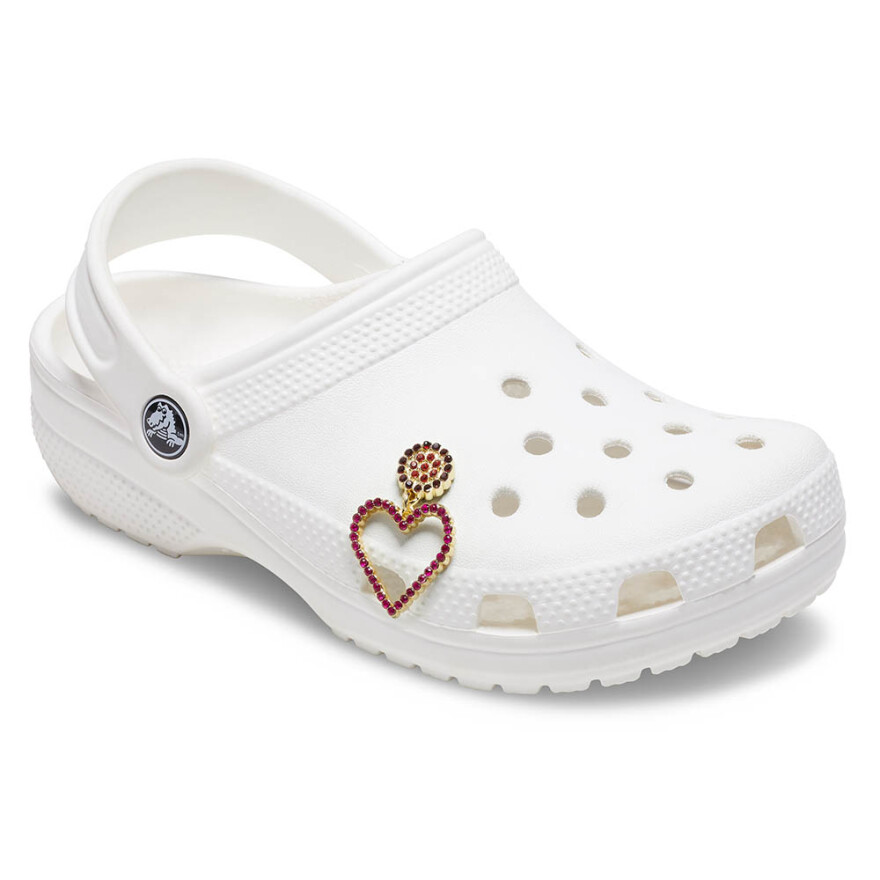 Jibbitz Pink Beaded Heart Multicolor